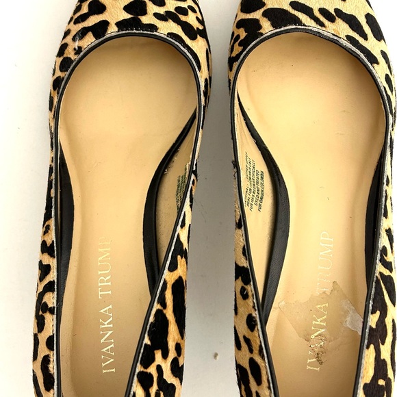 IVANKA TRUMP ~ LEOPARD WOMEN'S  SIZE 6M BEIGE / BLACK CLASSIC  HEEL SHOES - Picture 14 of 14